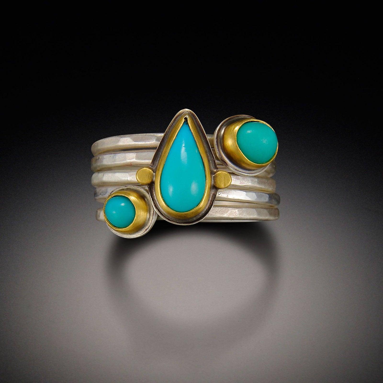 Three Turquoise Stacking Ring Set