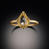 Teardrop Rose Cut Sapphire Ring with Diamonds